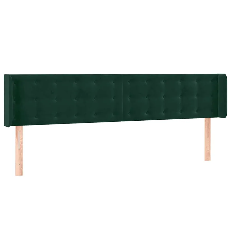 Tête de lit avec oreilles Vert foncé 183x16x78/88 cm Velours - 2
