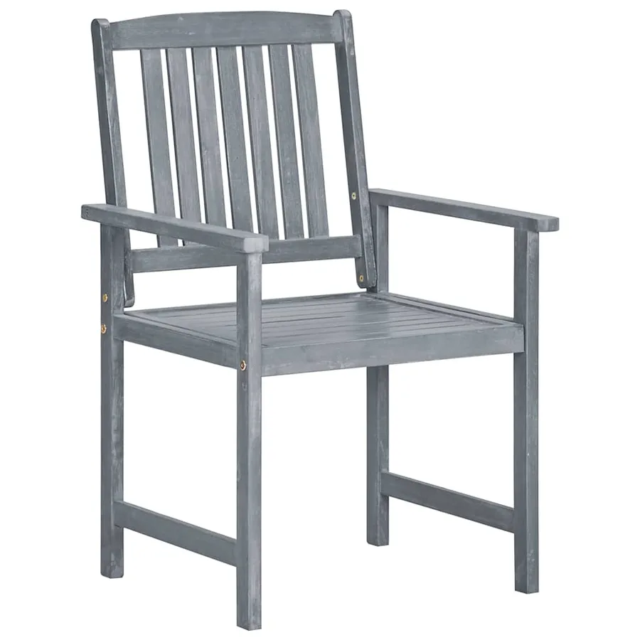 Chaises de jardin et coussins lot de 6 Bois acacia massif Gris - 4