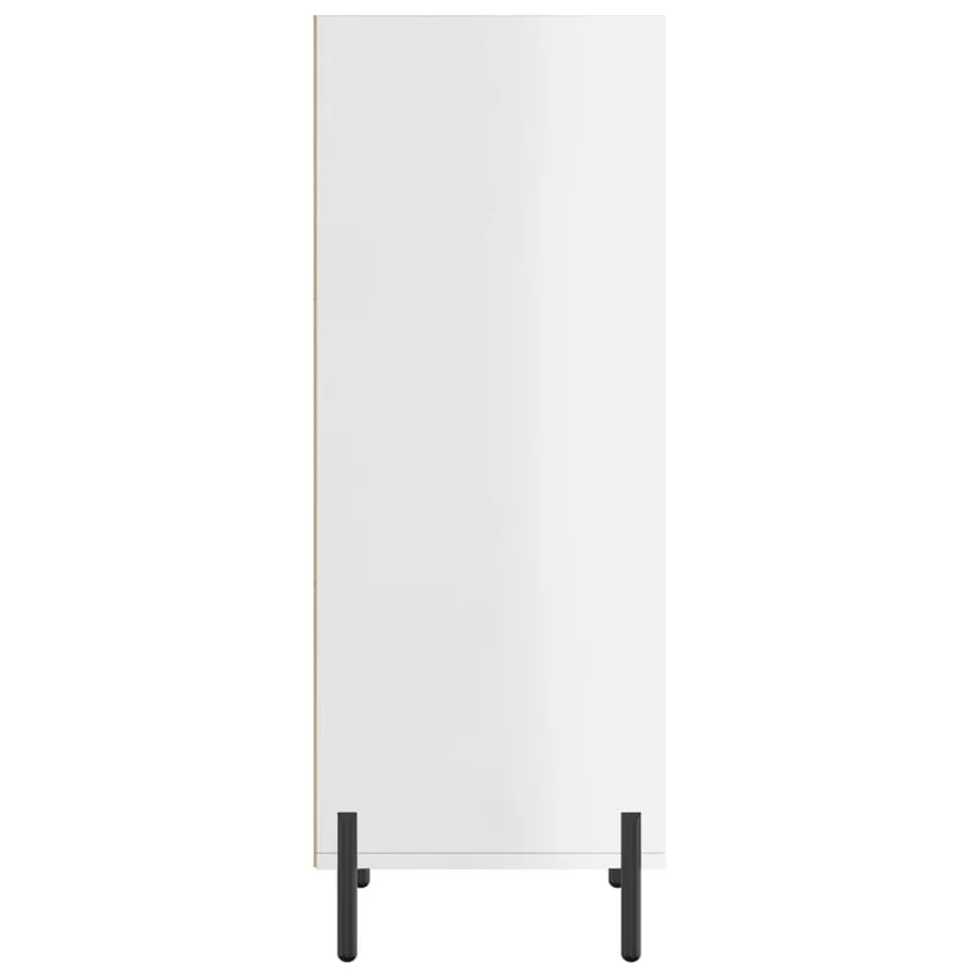 Buffet blanc brillant 34,5x32,5x90 cm bois d'ingénierie - 5
