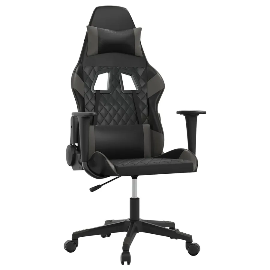 Chaise de jeu Noir et gris Similicuir - 2