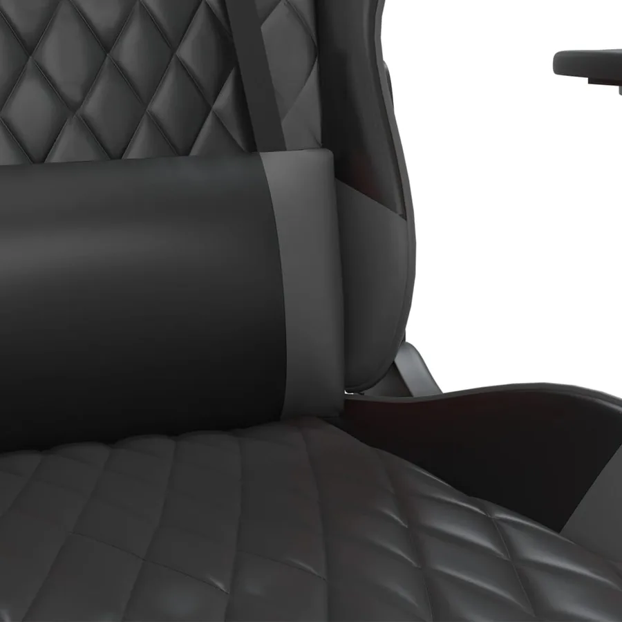 Chaise de jeu Noir et gris Similicuir - 8