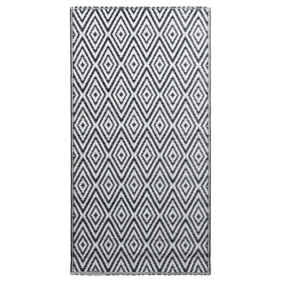Tapis d'extérieur ARAKIL Blanc et noir 80x150 cm PP - 2