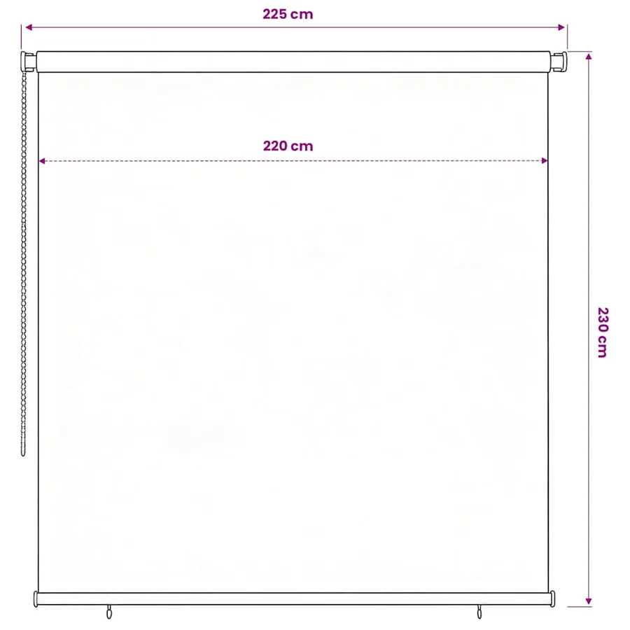 Store roulant d'extérieur 225 (l) x 230 (H) cm vert foncé HDPE - 6