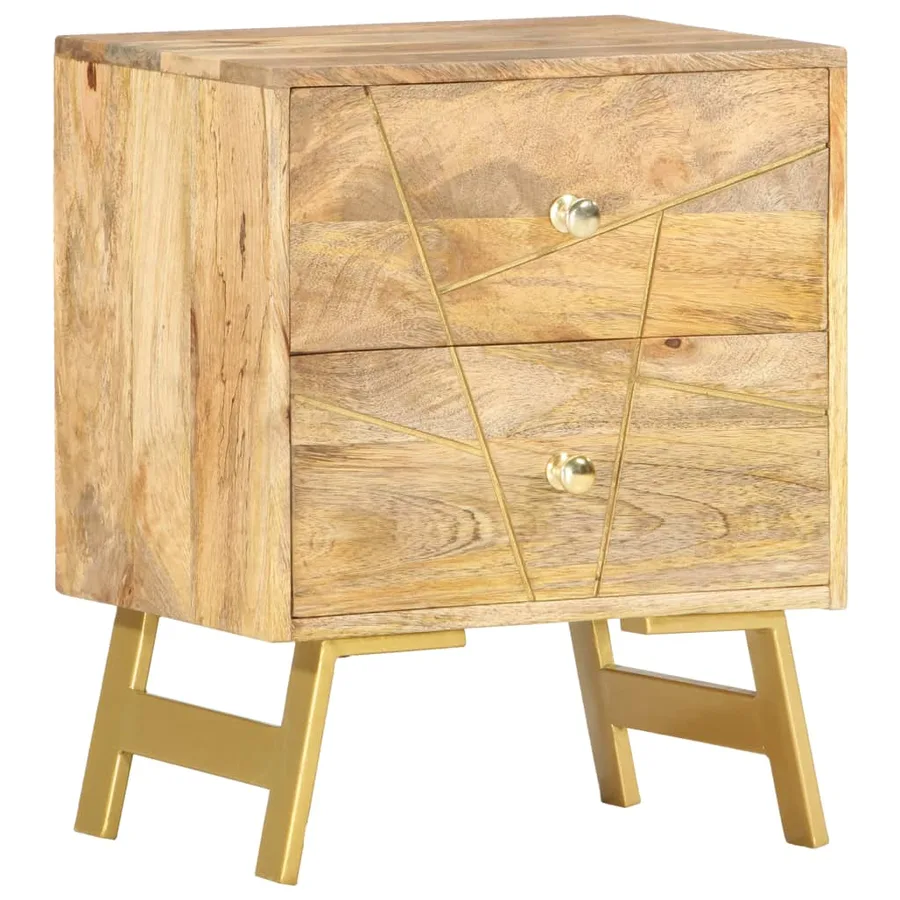 Table de chevet 40x30x50 cm Bois de manguier massif - 7