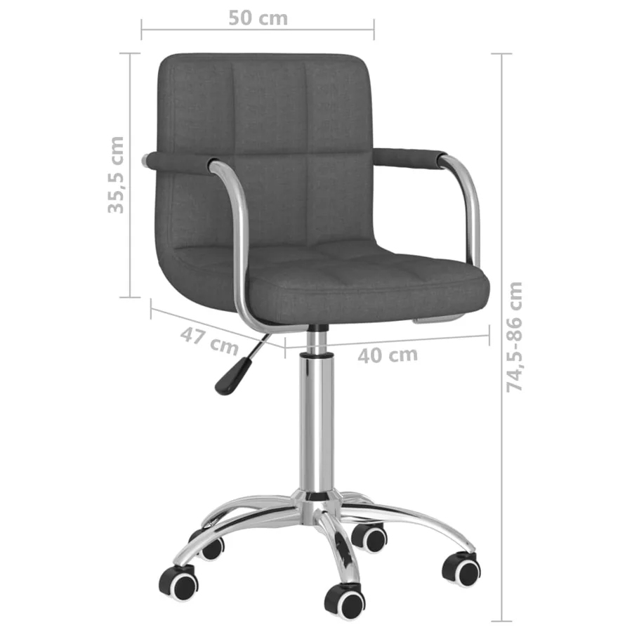 Chaise pivotante de salle à manger Gris foncé Tissu - 8