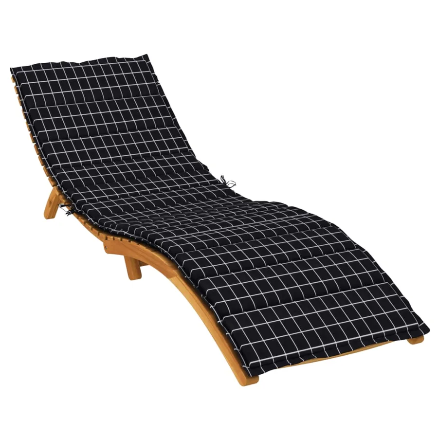 Coussin de chaise longue motif à carreaux noir tissu oxford - 3