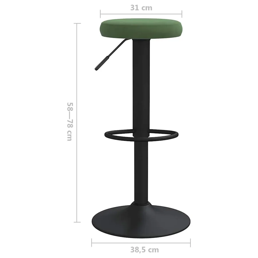 Tabourets de bar lot de 2 vert foncé velours - 8