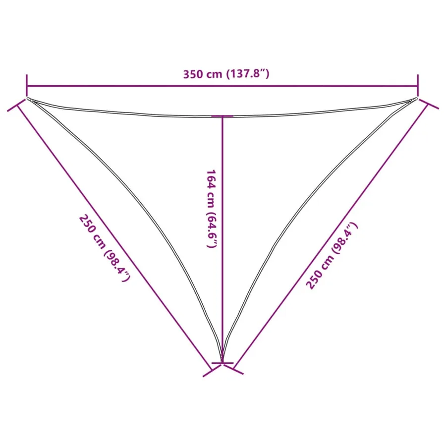 Voile de parasol tissu oxford triangulaire 2,5x2,5x3,5 m - 10