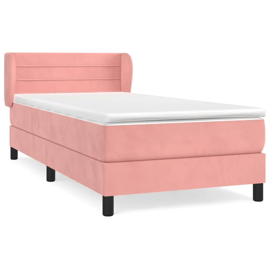 Sommier à lattes de lit avec matelas Rose 90x200 cm Velours - 2