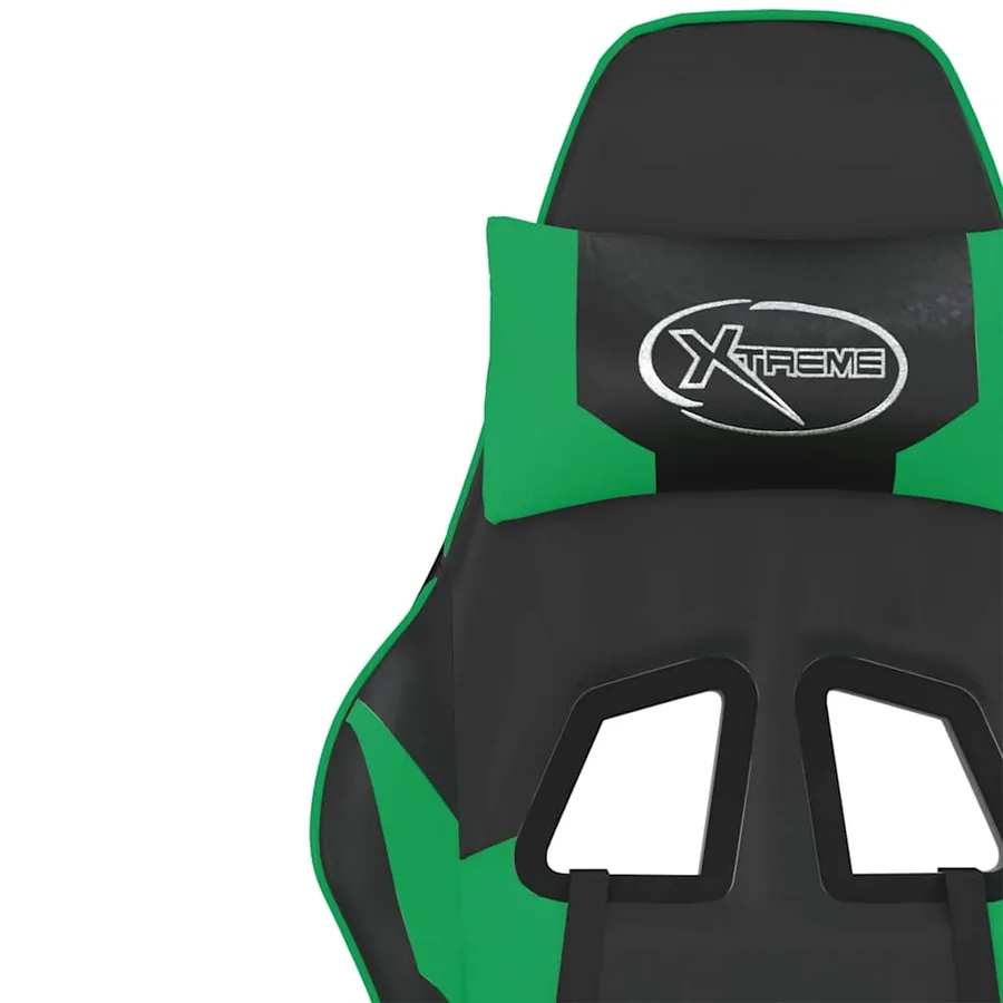Chaise de jeu Noir et vert Similicuir - 11