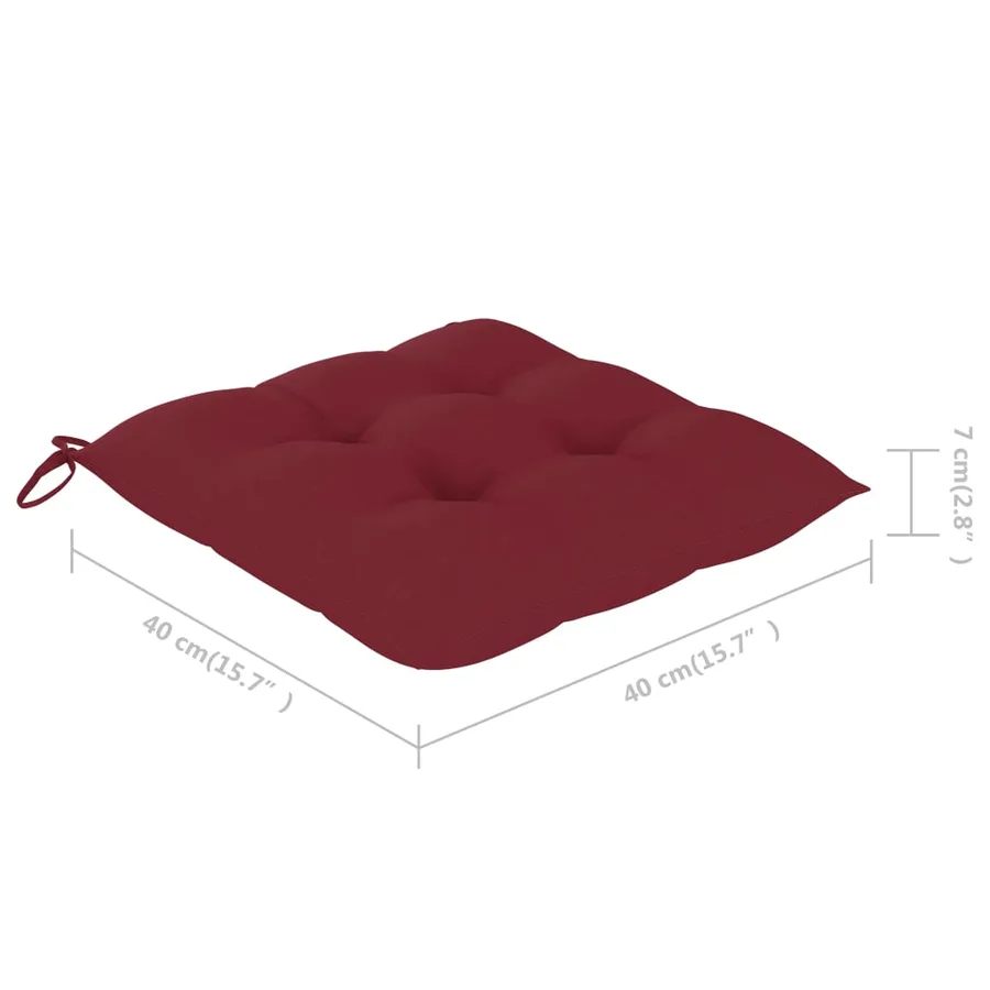 Chaises pliables de jardin lot de 2 avec coussins Bambou - 11