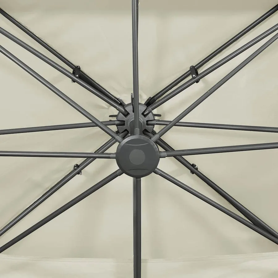 Parasol de jardin déporté avec double plateau sable 400 x 300 cm - 7