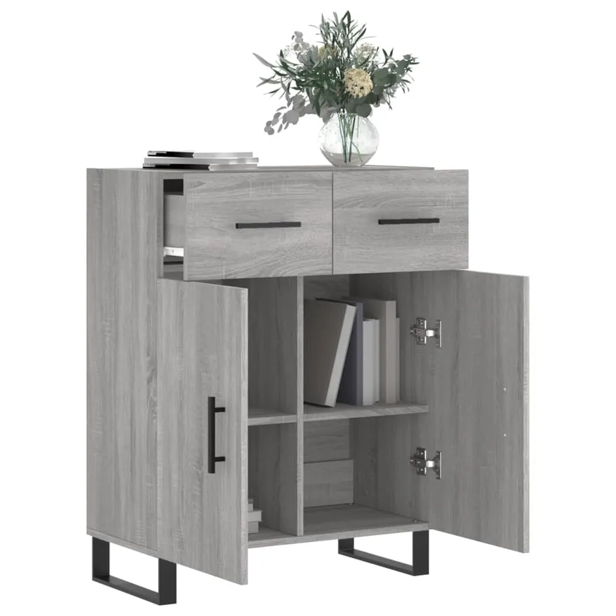 Buffet sonoma gris 69,5x34x90 cm bois d'ingénierie - 4