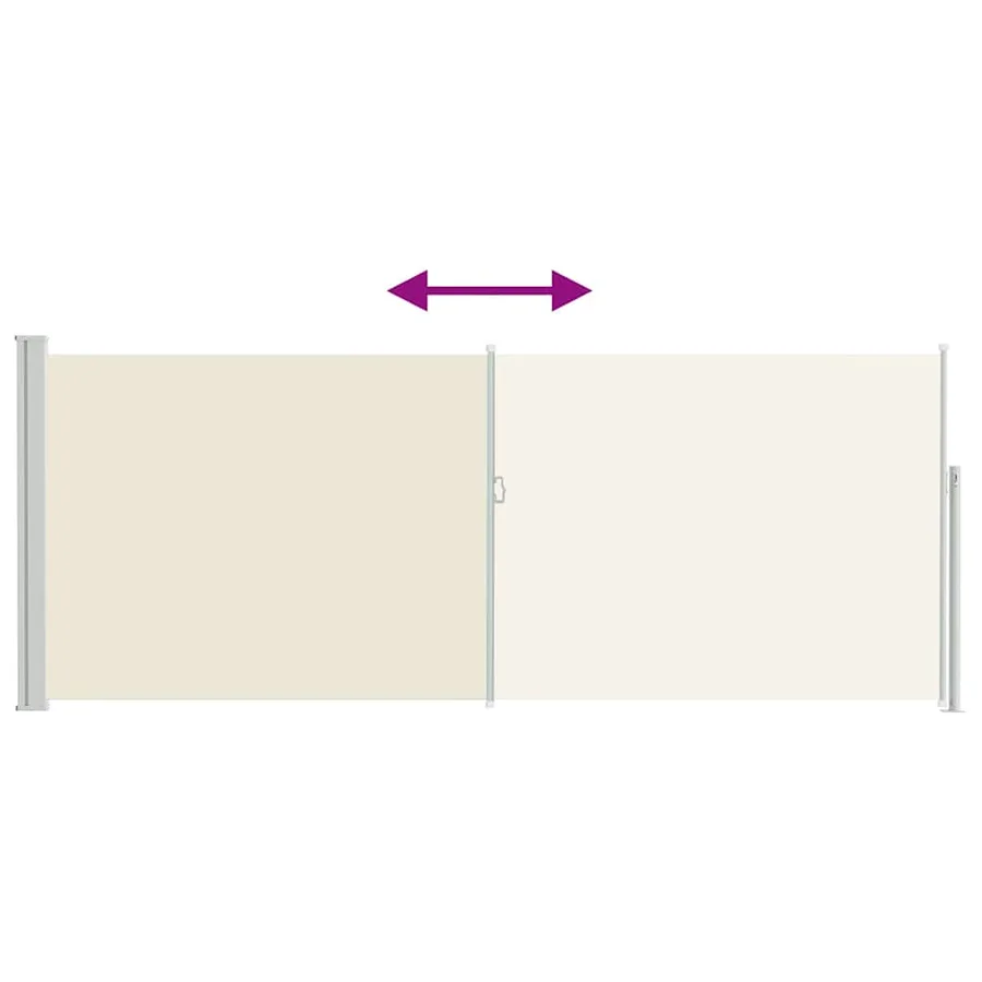 Auvent latéral rétractable 120 x 300 cm Blanc cassé - 8