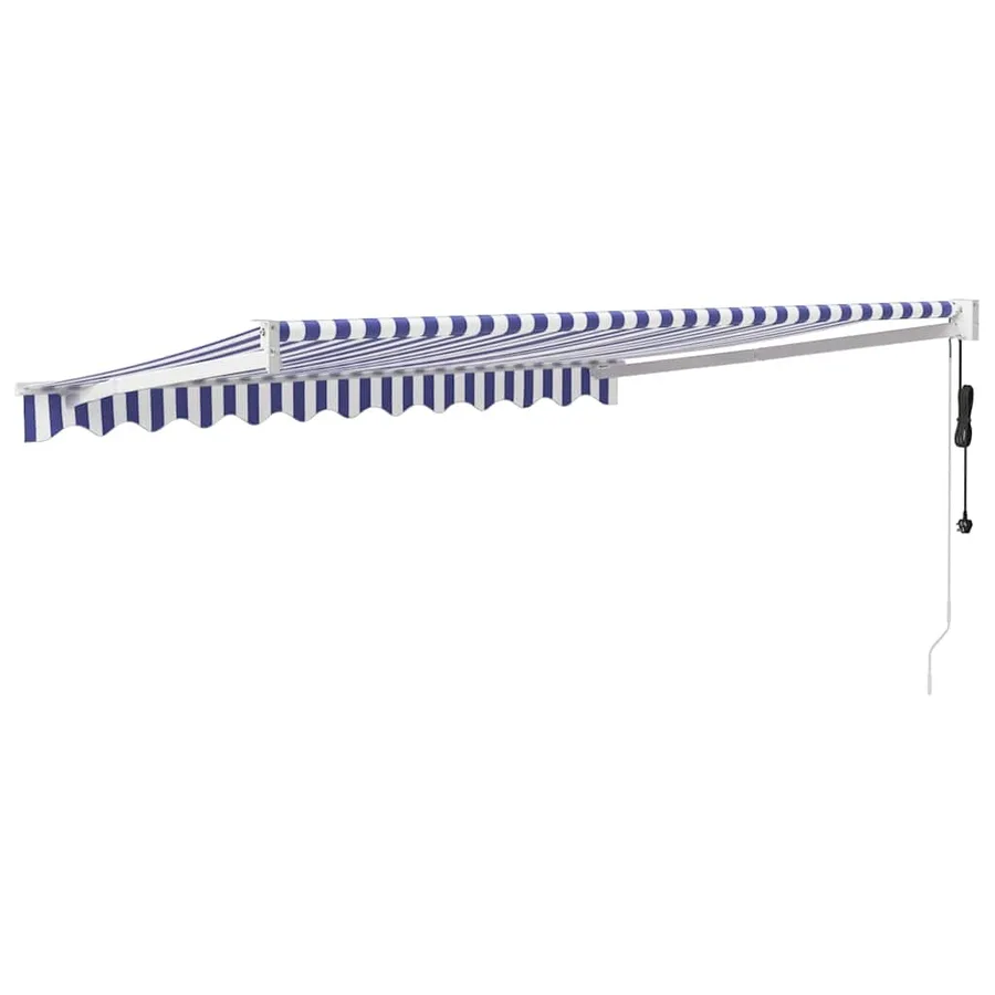 Auvent rétractable automatique bleu et blanc 3,5x2,5 m - 5
