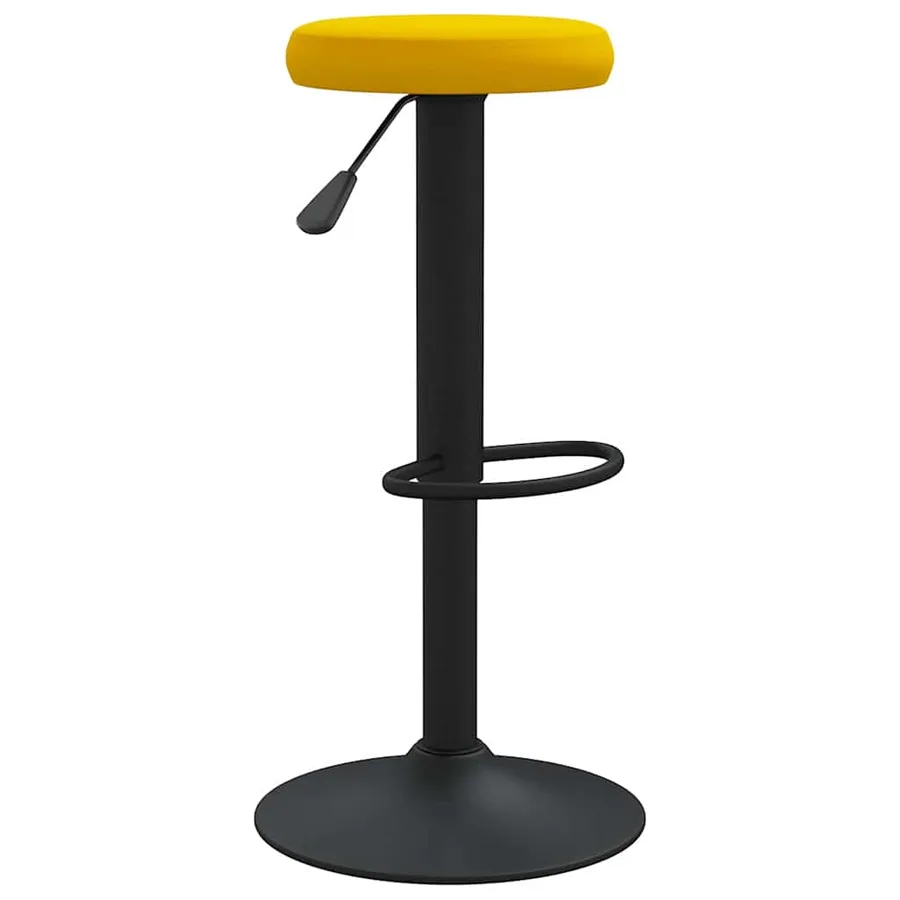 Tabourets de bar lot de 2 jaune moutarde velours - 3