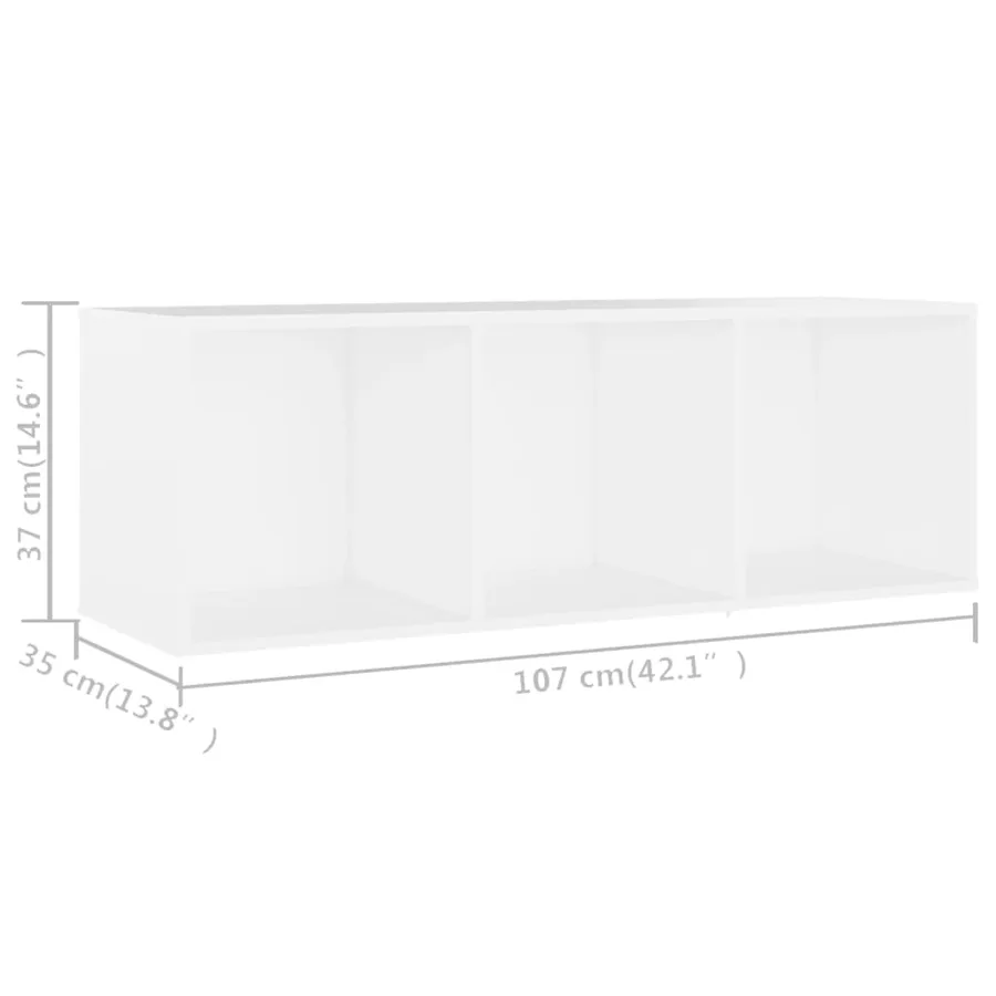 Meuble TV Blanc 107x35x37 cm Bois d’ingénierie - 8
