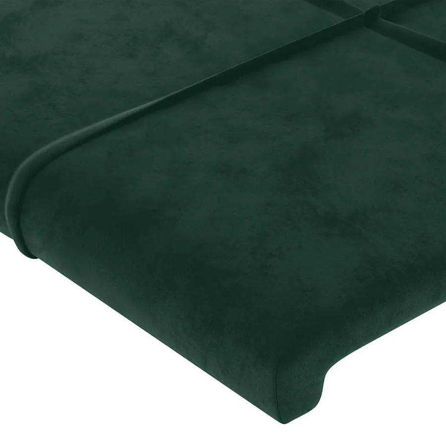 Tête de lit à LED Vert foncé 160x5x78/88 cm Velours - 5