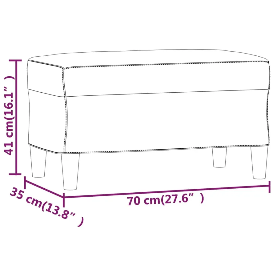 Banc Crème 70x35x41 cm Tissu - 7