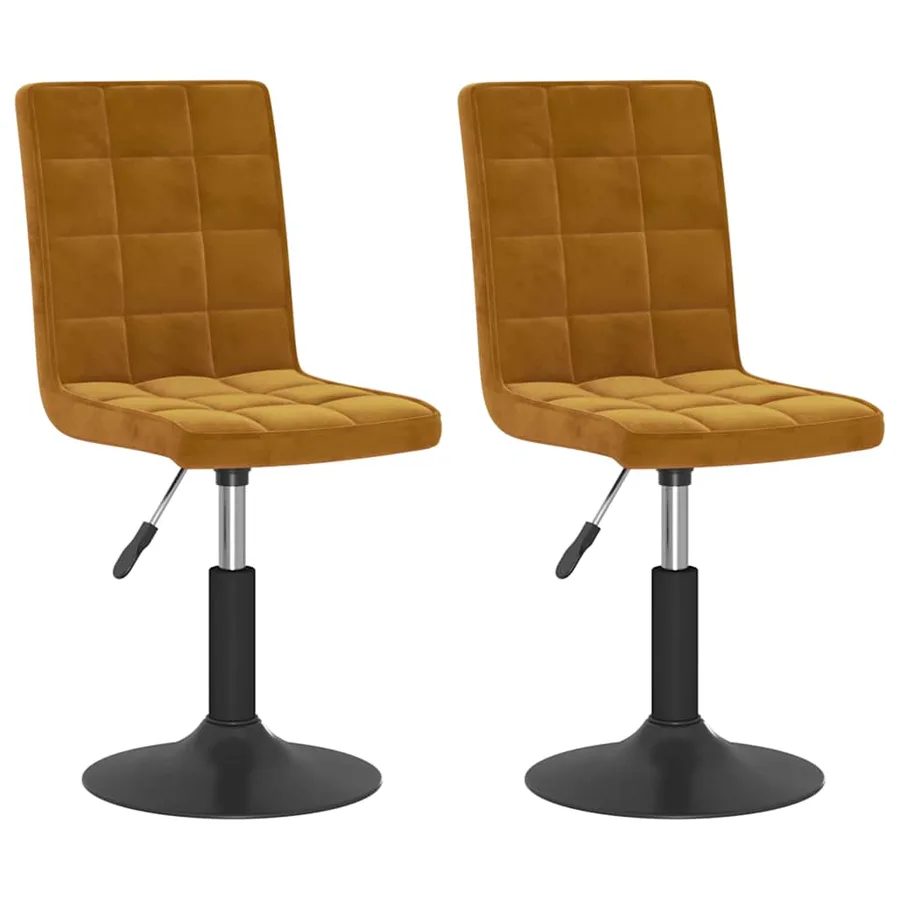 Chaises pivotantes à manger lot de 2 marron velours - 2