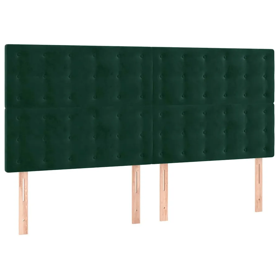 Tête de lit à LED Vert foncé 200x5x118/128 cm Velours - 3