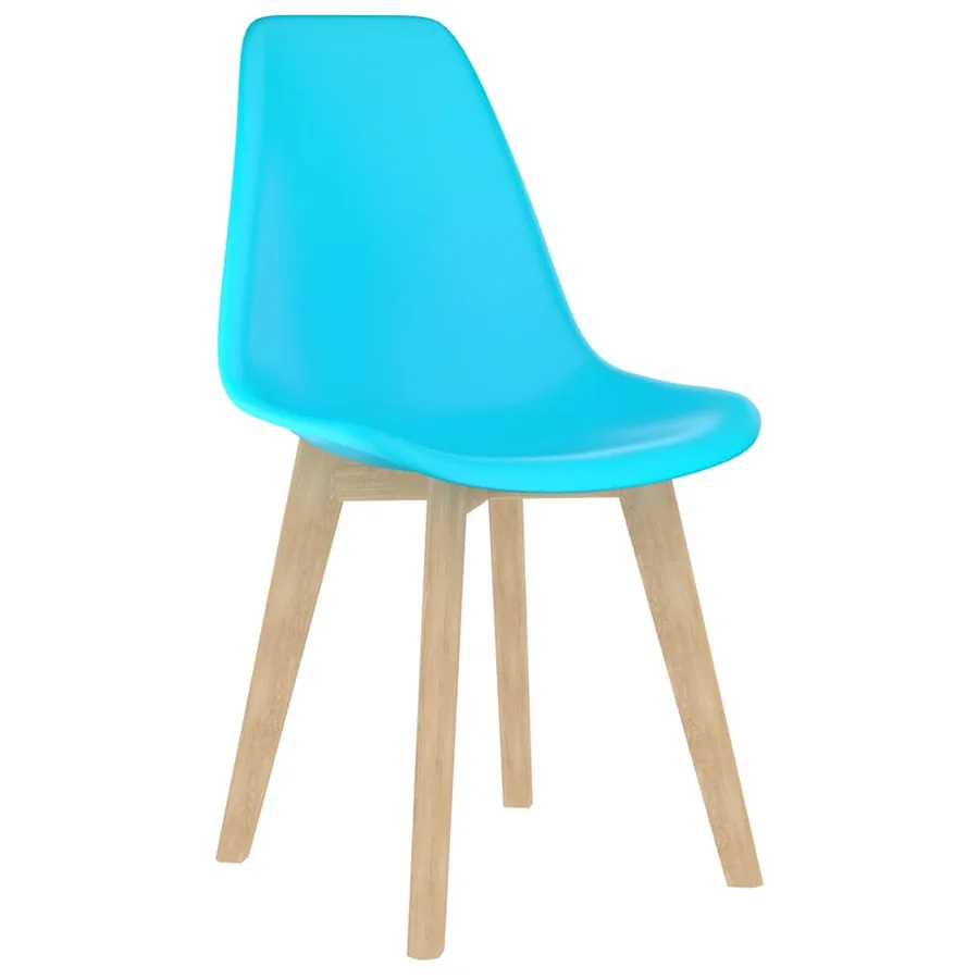 Chaises à manger lot de 6 bleu plastique - 2