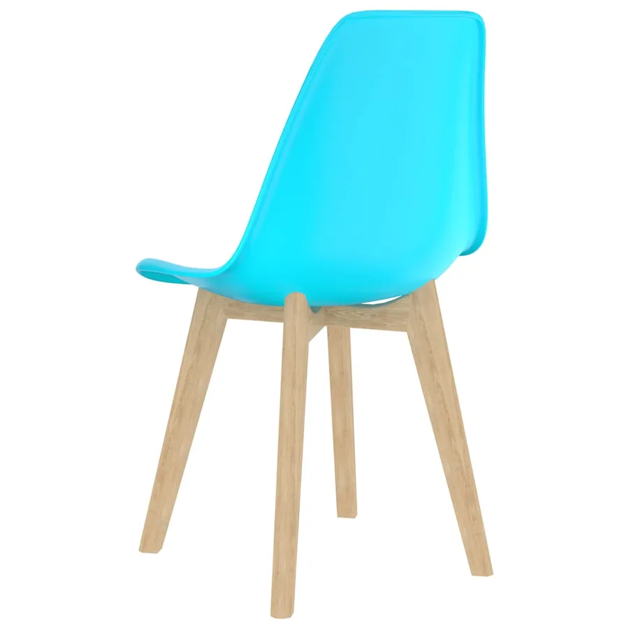 Chaises à manger lot de 6 bleu plastique - 5