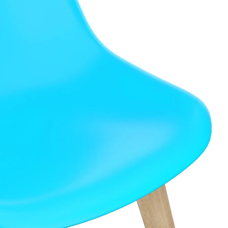 Chaises à manger lot de 6 bleu plastique - 6