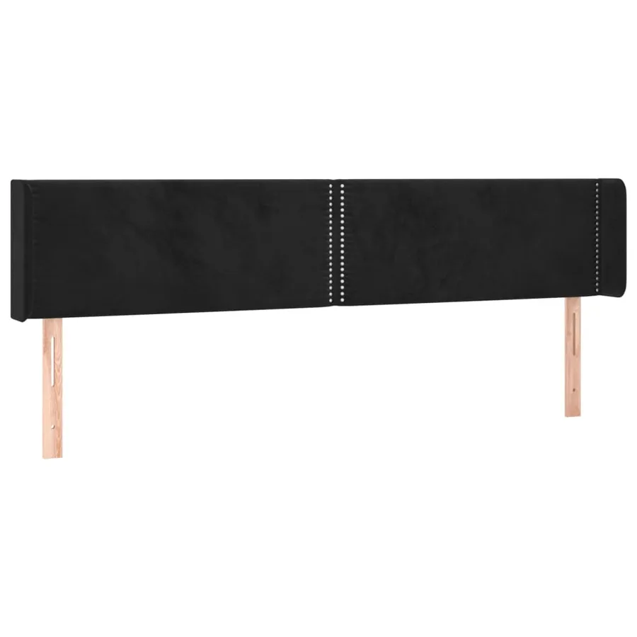 Tête de lit à LED Noir 163x16x78/88 cm Velours - 3