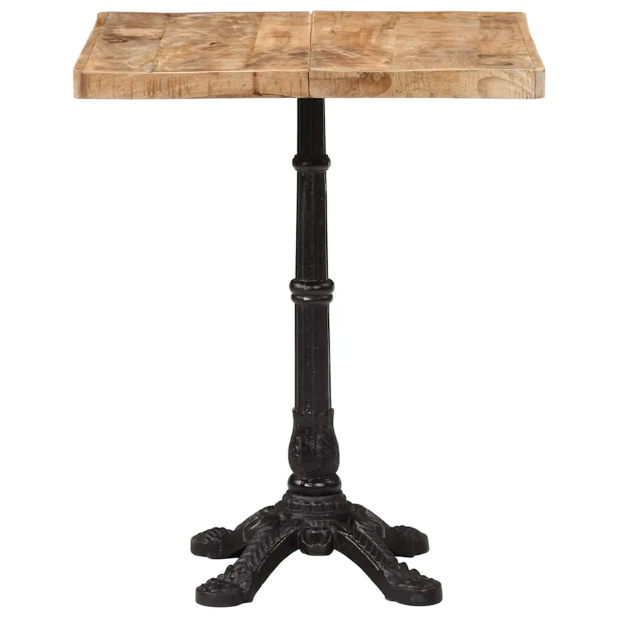 Table de bistro 60x60x77 cm Bois de manguier brut - 5