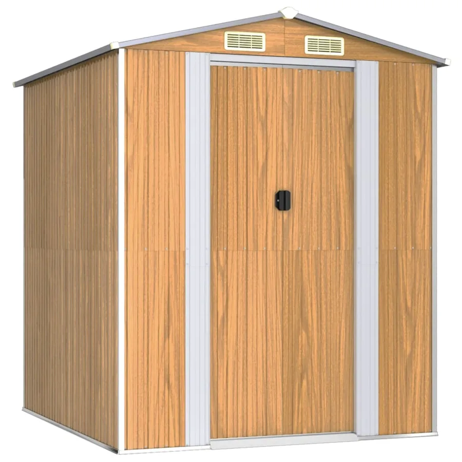 Abri de jardin Marron clair 192x191x223 cm Métal galvanisé - 2