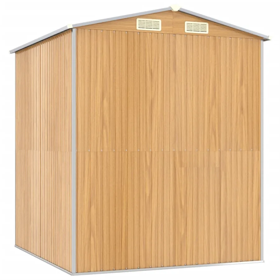 Abri de jardin Marron clair 192x191x223 cm Métal galvanisé - 6