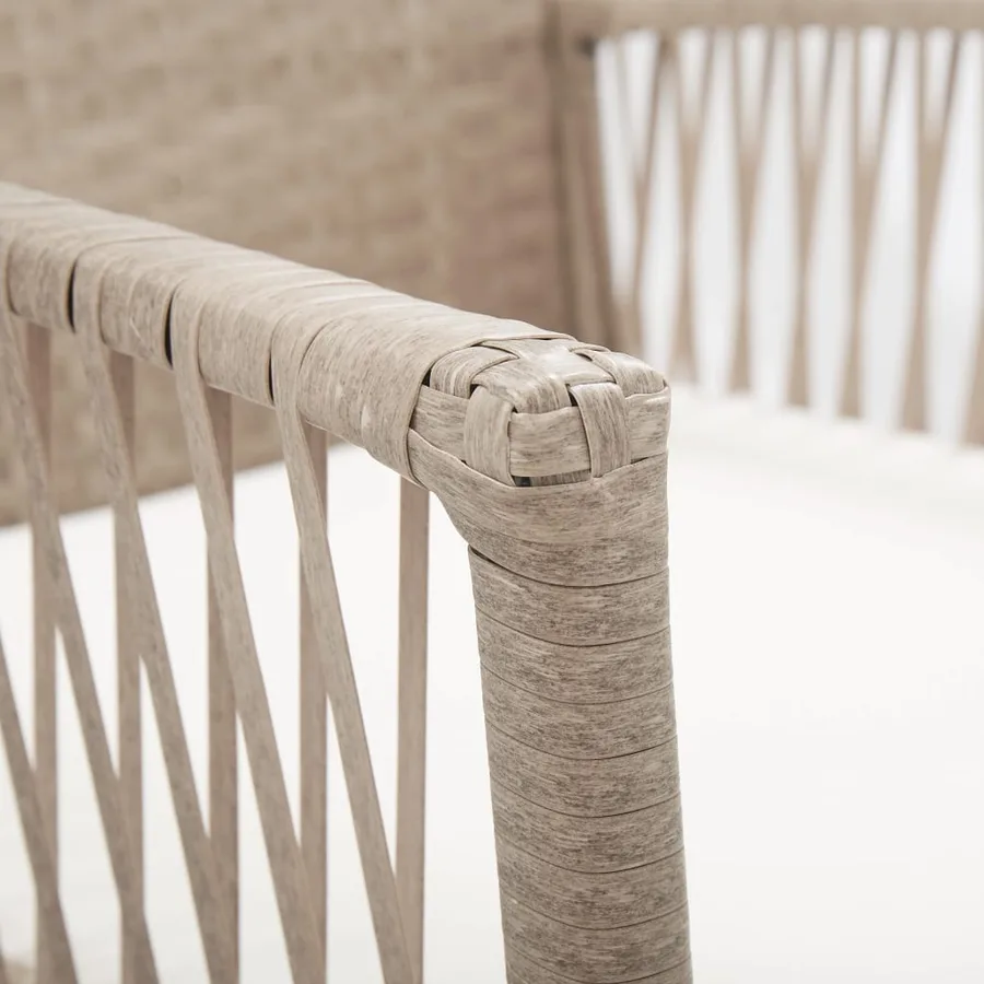 Fauteuils de jardin avec coussins 2 pcs Beige Résine tressée - 6