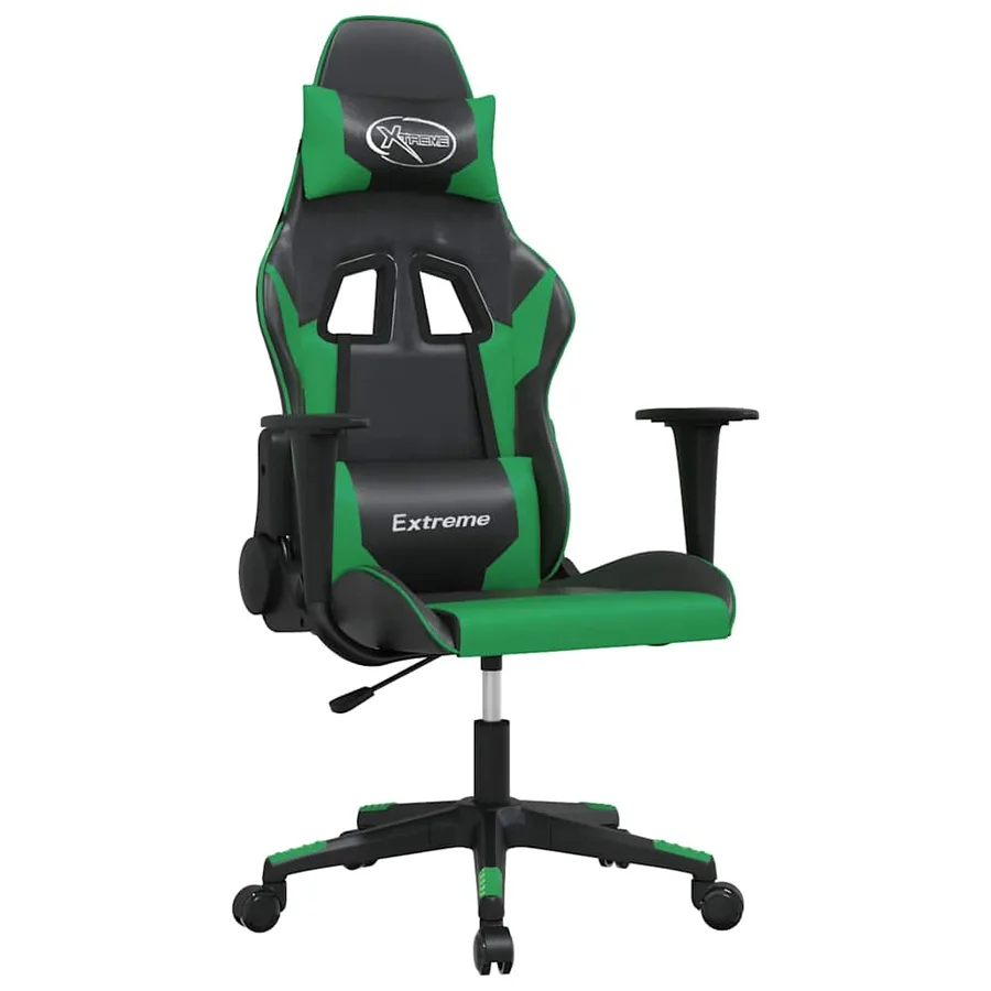 Chaise de jeu de massage Noir et vert Similicuir - 2