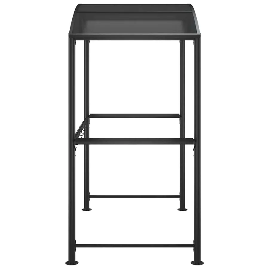 Gazebo BBQ et étagères latérales anthracite 210x114x230cm acier - 4