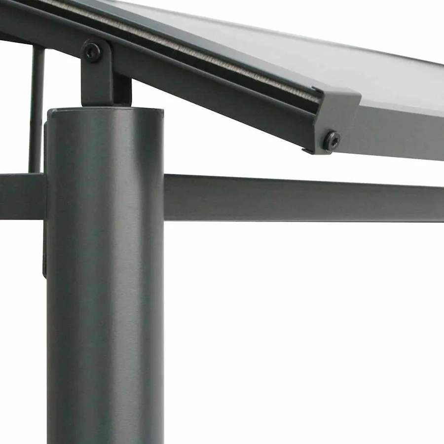 Gazebo BBQ et étagères latérales anthracite 210x114x230cm acier - 6