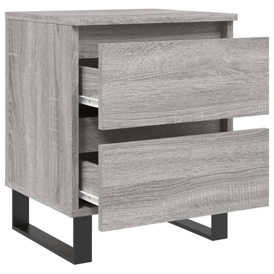 Table de chevet sonoma gris 40x35x50 cm bois d’ingénierie - 6