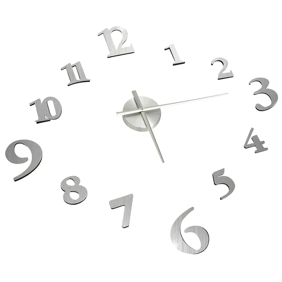 Horloge murale 3D Design moderne Argenté 100 cm XXL - 3