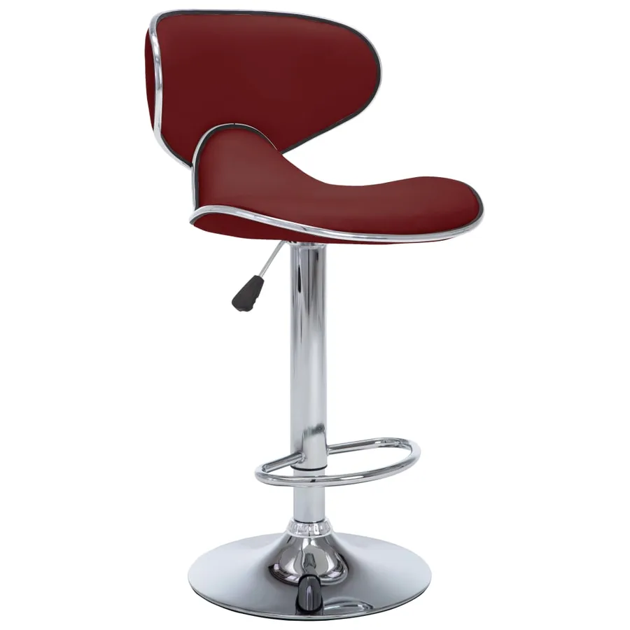 Tabourets de bar lot de 2 rouge bordeaux similicuir - 3