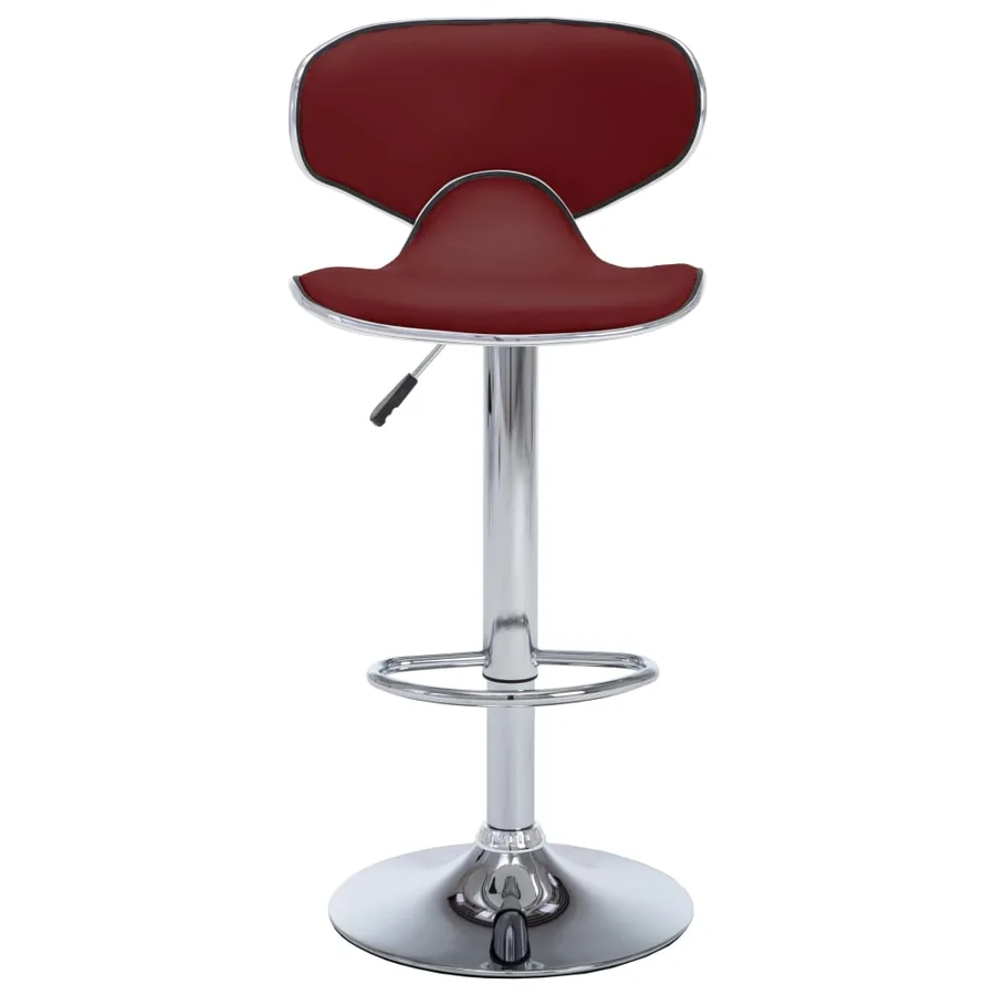 Tabourets de bar lot de 2 rouge bordeaux similicuir - 4