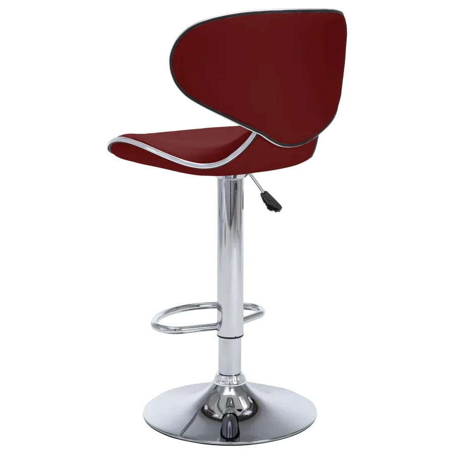 Tabourets de bar lot de 2 rouge bordeaux similicuir - 6