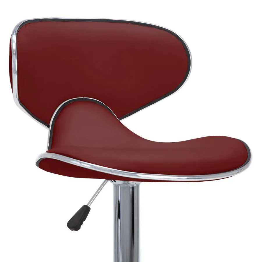Tabourets de bar lot de 2 rouge bordeaux similicuir - 7