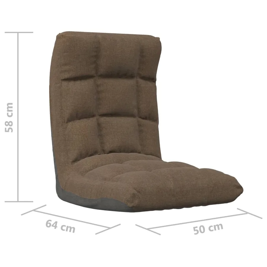 Chaise pliable de sol Marron Tissu - 10