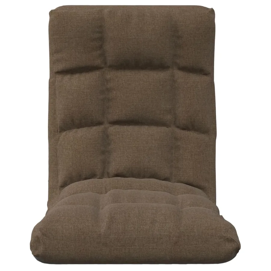 Chaise pliable de sol Marron Tissu - 3