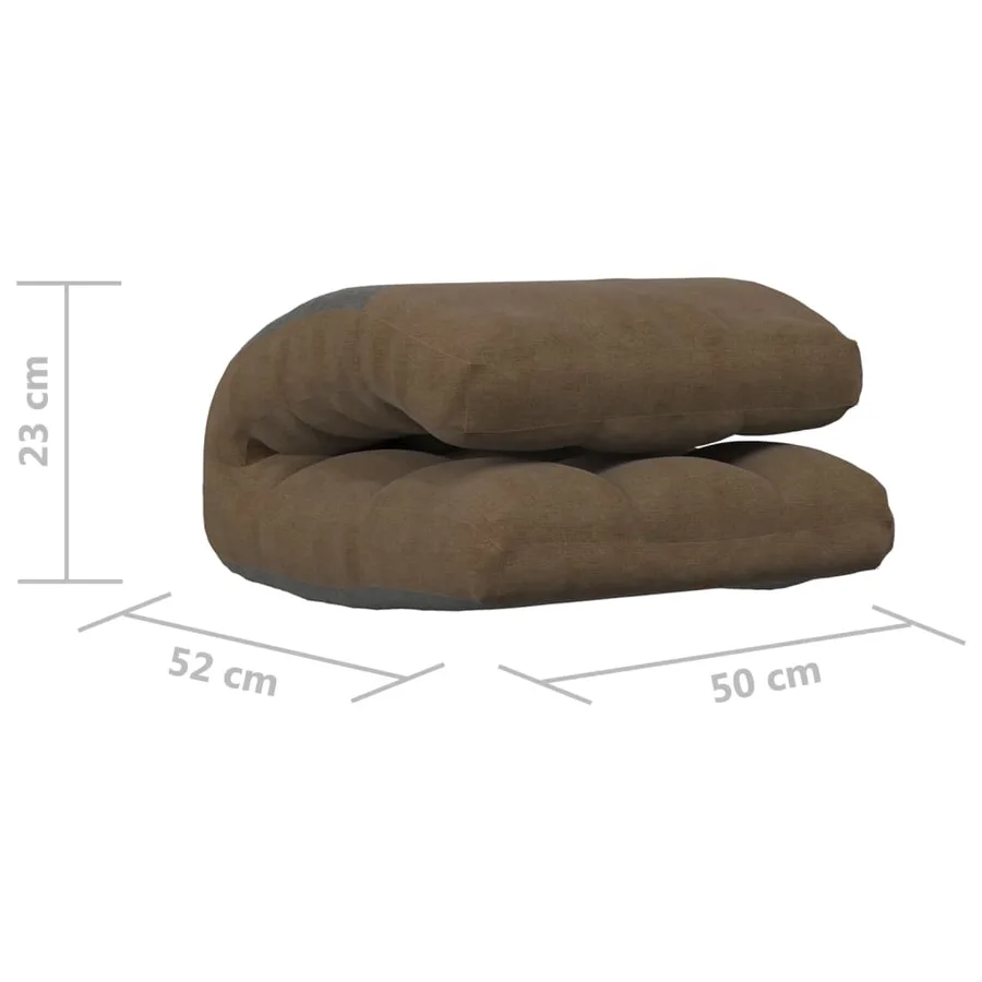 Chaise pliable de sol Marron Tissu - 9