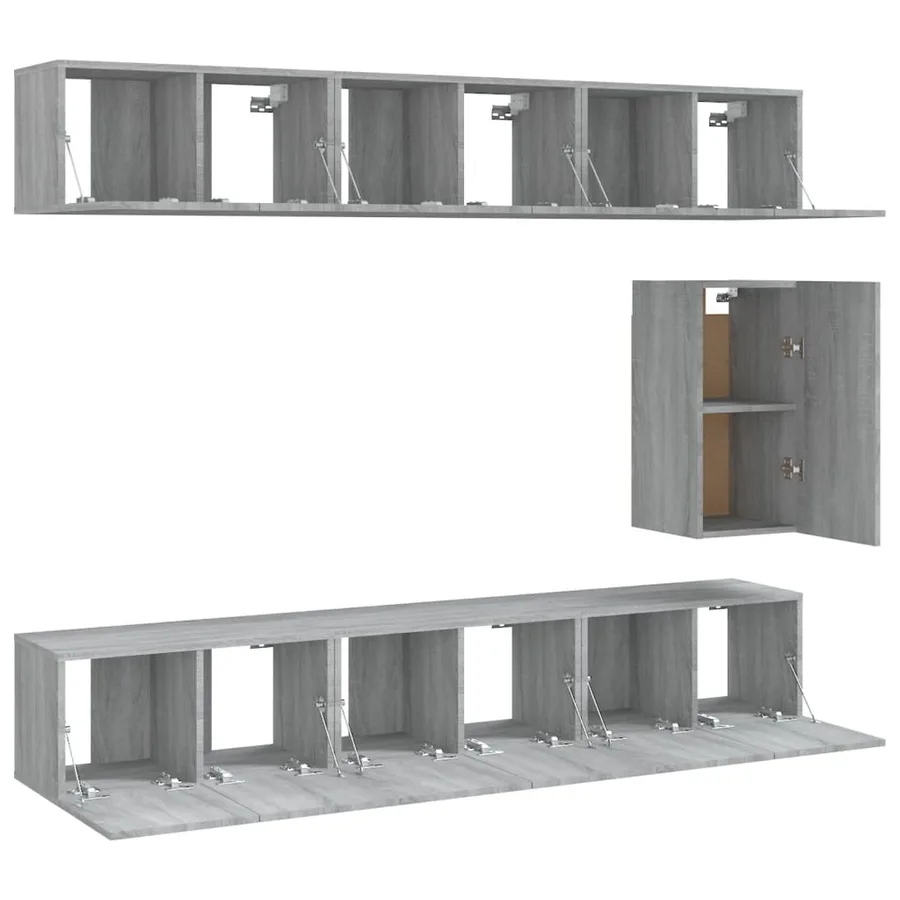 Ensemble de meubles TV 7 pcs Sonoma gris Bois d'ingénierie - 4
