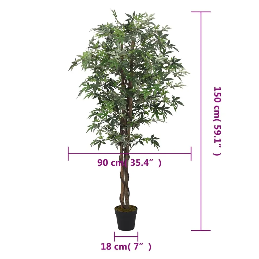 Érable artificiel 504 feuilles 150 cm vert - 5