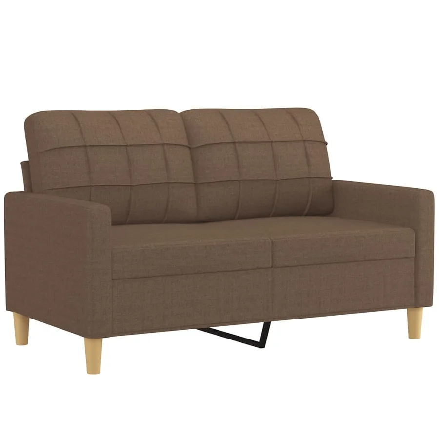 Ensemble de canapés 3 pcs avec coussins marron tissu - 4