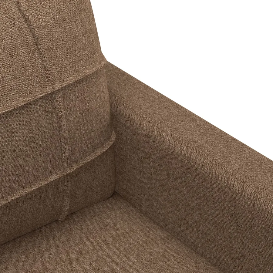 Ensemble de canapés 3 pcs avec coussins marron tissu - 8