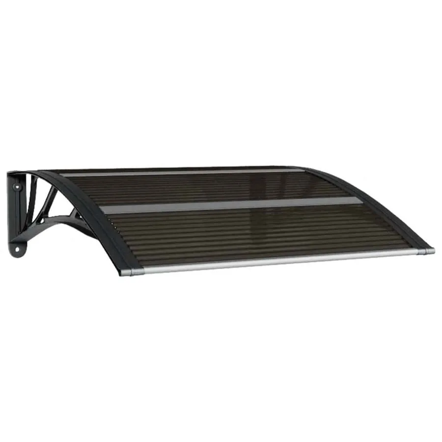 Auvent de porte noir 80 x 75 cm en polycarbonate - 2
